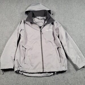 Subaru Jacket Womens Medium Gray Hooded Trimark Softshell Zip Pockets Logo